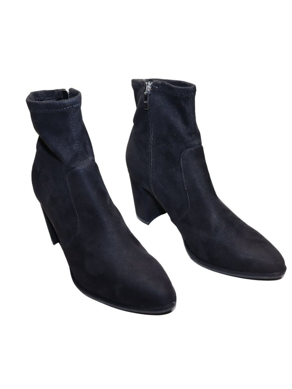 Marc Fisher Ankle Boots Size 7 Black Faux Suede Heeled Side Zip